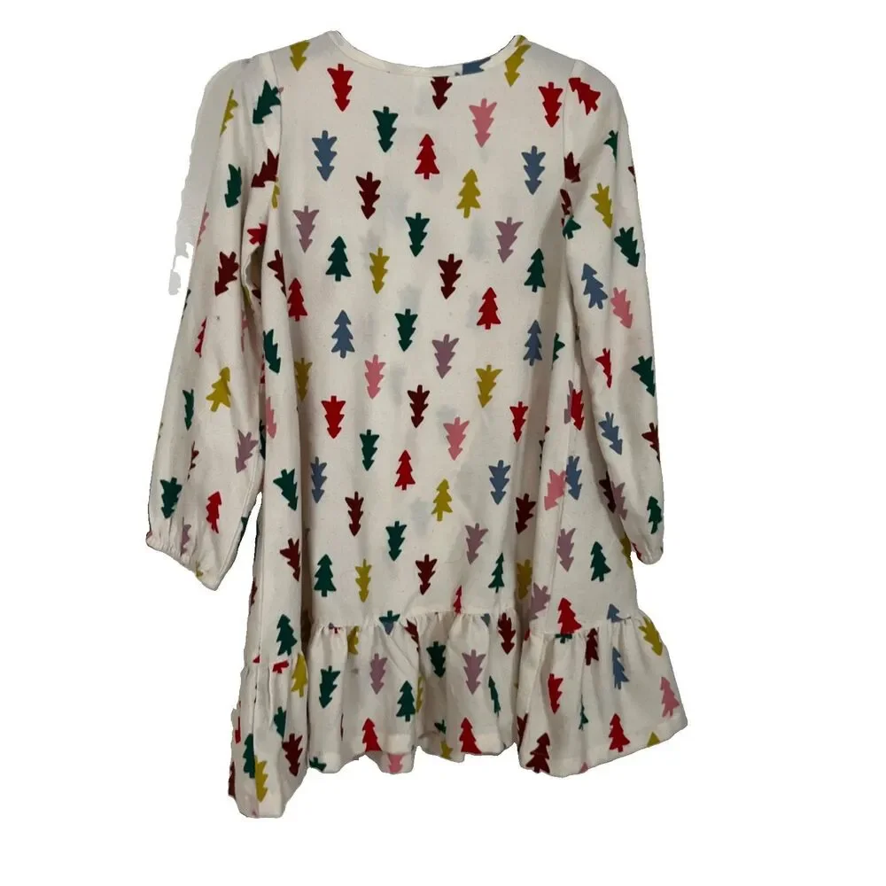 Hanna Anderson Flannel Christmas Tree Nightgown Size 8